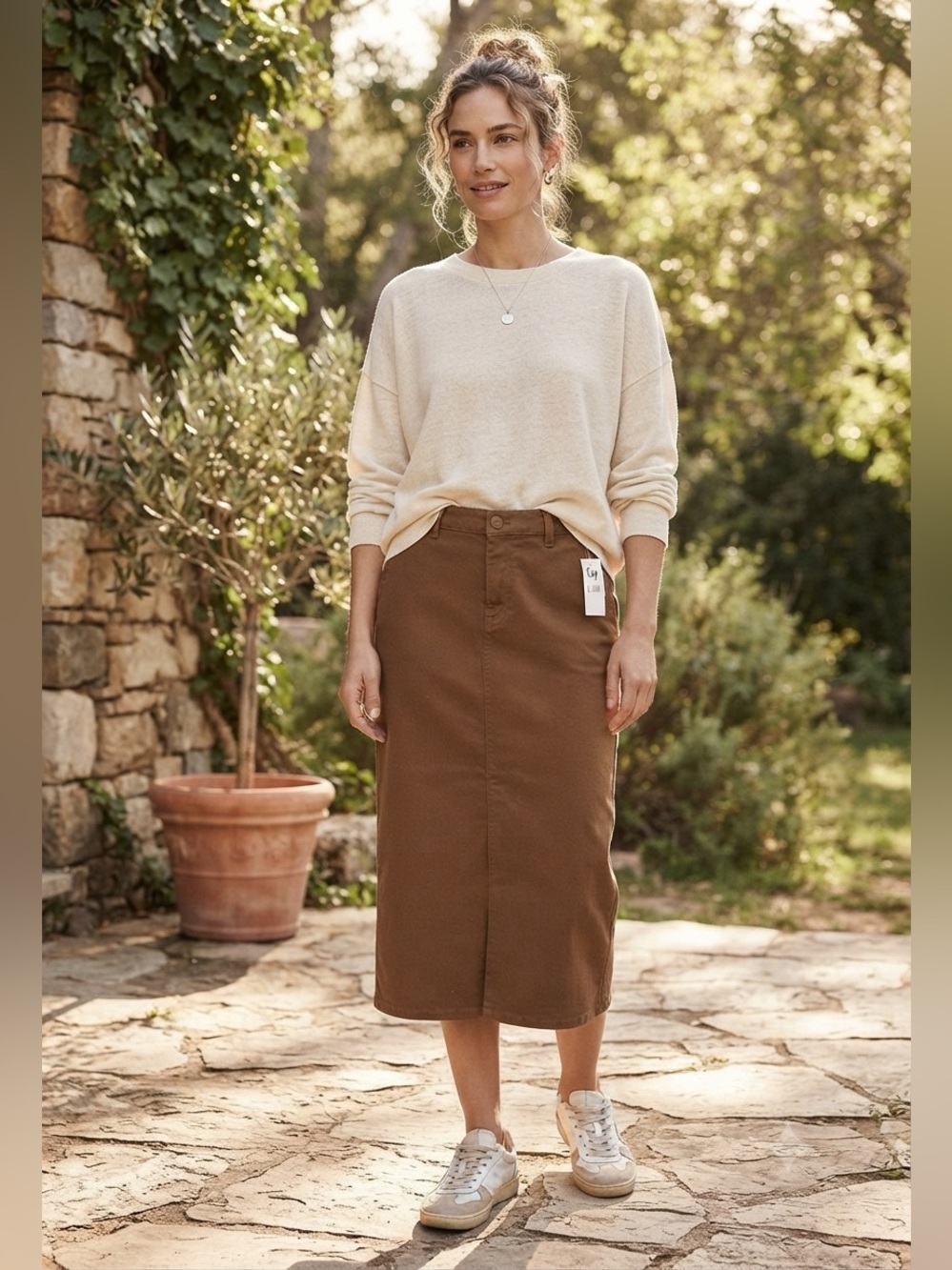 GAP Hutton brown maxi skirt size 01 - Picture 2 of 9